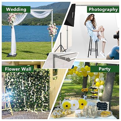 YQNUCO Double Backdrop Stand Heavy Duty, Adjustable Pipe and Drape Stand, Flower Wall Backdrop Frame