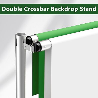 YQNUCO Double Backdrop Stand Heavy Duty, Adjustable Pipe and Drape Stand, Flower Wall Backdrop Frame