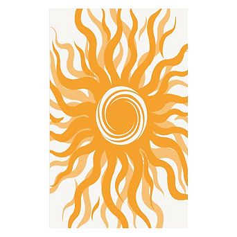 Garvee Modern Sun Pattern Waterproof UV Resistant Outdoor Rug Reversible Lightweight for Picnic RV