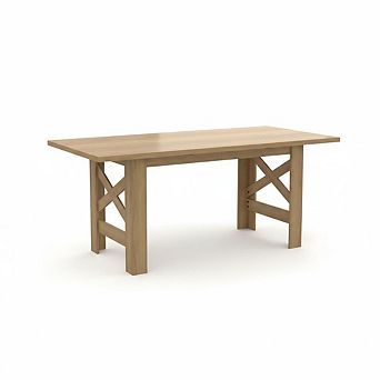 70.87" Wood Farmhouse Dining Table for 6-8, Rectangular Kitchen Table , Large Dining Room Table