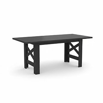 70.87" Wood Farmhouse Dining Table for 6-8, Rectangular Kitchen Table , Large Dining Room Table