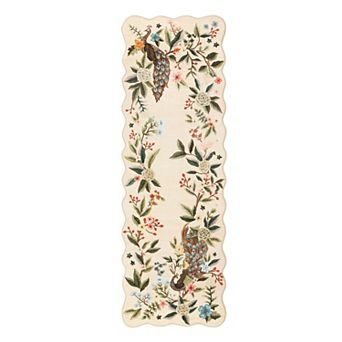 Garvee Modern Flower&Peacock Print Area Rug for Bedroom Non Slip Washable Soft Rug for Living Room