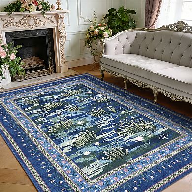 Garvee Contemporary Area Rug for Bedroom Kitchen Machine Washable Non Slip Foldable Rug for Laundry