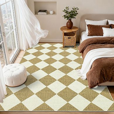 Garvee Modern Diamond Pattern Area Rug Machine Washable Non Slip Soft Rug for Bedroom Living Room