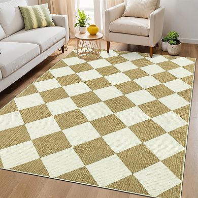 Garvee Modern Diamond Pattern Area Rug Machine Washable Non Slip Soft Rug for Bedroom Living Room