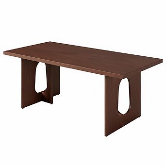 71" Long Dining Table for 6-8 People - Farmhouse Kitchen Table with Extra Thick Tabletop