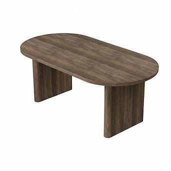 70.8" Oval Farmhouse Dining Table for 6-8, Rustic Oak Finish Kitchen Table