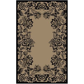 Garvee Flowers & Butterflies Reversible Outdoor Rug Waterproof UV Resistant Portable for Beach RV