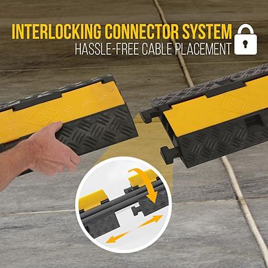 Pyle PCBLCO26 Cable Protective Cover Ramp Track - Yellow