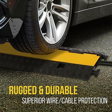 Pyle PCBLCO26 Cable Protective Cover Ramp Track - Yellow