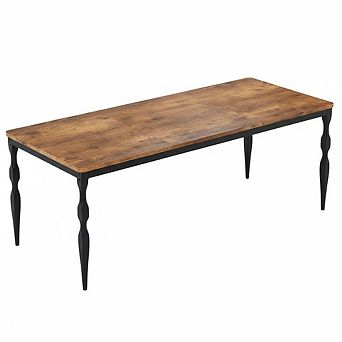 Industrial Dining Table for 6 Person, Long Wood Table for Dining Room, Office, Living Room