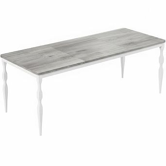 Industrial Dining Table for 6 Person, Long Wood Table for Dining Room, Office, Living Room