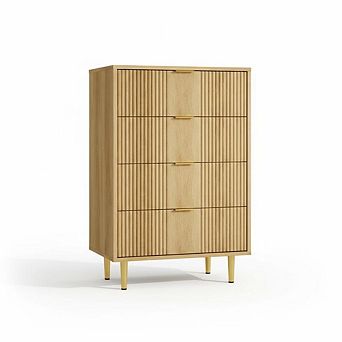 4-Drawer Chest of Drawers, Versatile Storage Drawer Cabinet for Bedroom, Living Room, Office