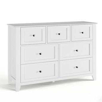 7 Drawer Dresser for Bedroom, Modern Chest of Drawers, with Deep Drawers for Living Room, Hallway