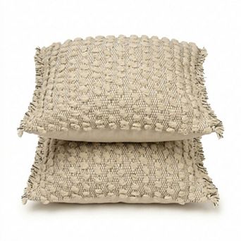 2 Pack Nubby Dot Square Throw Pillows