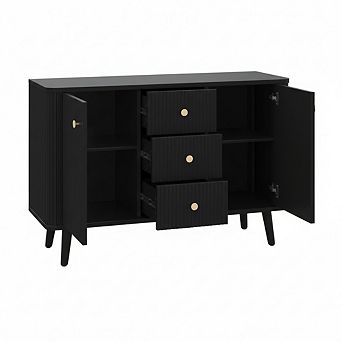 47.2" w Sideboard Buffet Cabinet with 3 Drawers & 2 Adjustable Shelves, for Kitchen, Entryway