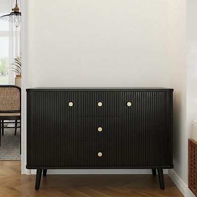 47.2" w Sideboard Buffet Cabinet with 3 Drawers & 2 Adjustable Shelves, for Kitchen, Entryway