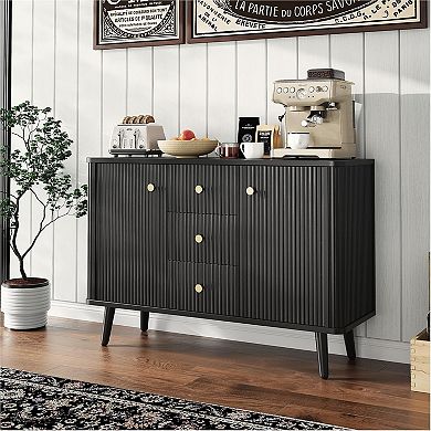 47.2" w Sideboard Buffet Cabinet with 3 Drawers & 2 Adjustable Shelves, for Kitchen, Entryway