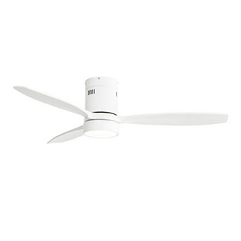 LOVMOR 52 Inch Flush Mount Wood Ceiling Fan 6 Speed Remote Reversible DC Motor