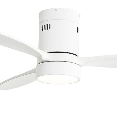 LOVMOR 52 Inch Flush Mount Wood Ceiling Fan 6 Speed Remote Reversible DC Motor
