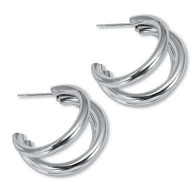 Stainless Steel Open Hoop Earrings
