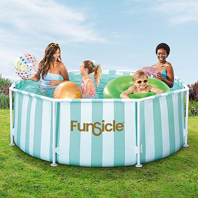 Funsicle Activity Designer Above Ground Pool Hotel Stripes, 8ft