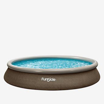 Funsicle QuickSet Designer Above Ground Pool Dark Triple Basketweave, 15ft