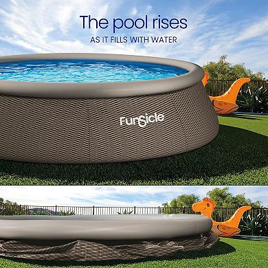Funsicle QuickSet Designer Above Ground Pool Dark Triple Basketweave, 15ft