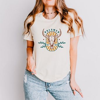 Cow Skull Dreamer - Women's Short Sleeve Graphic T-Shirt