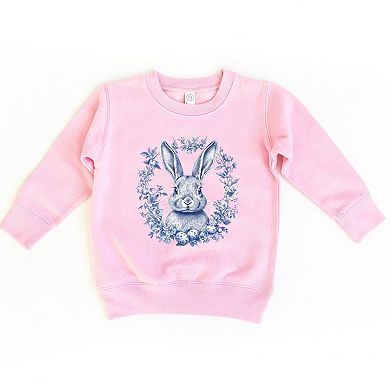 The Juniper Shop Blue Willow Bunny Toddler Sweatshirt