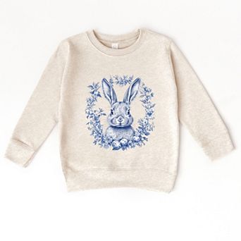 The Juniper Shop Blue Willow Bunny Toddler Sweatshirt