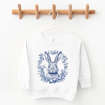 The Juniper Shop Blue Willow Bunny Toddler Sweatshirt