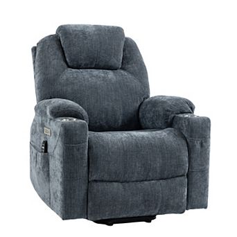 Merax 350LB Chenille Power Lift Recliner Chair 8 Point Massage & Lumbar Heating
