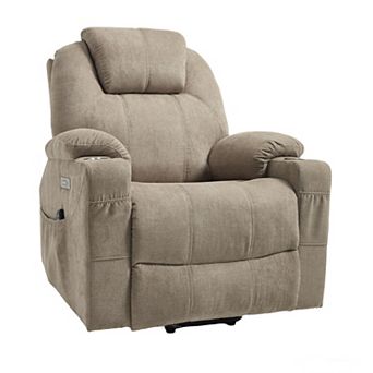 Merax 350LB Chenille Power Lift Recliner Chair 8 Point Massage & Lumbar Heating