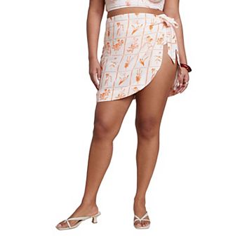 ELOQUII Women's Plus Size Mini Wrap Skirt