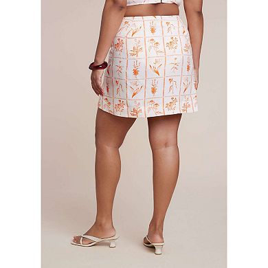 ELOQUII Women's Plus Size Mini Wrap Skirt