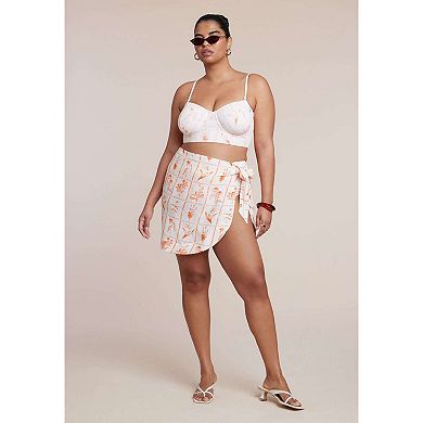 ELOQUII Women's Plus Size Mini Wrap Skirt