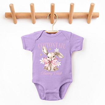 The Juniper Shop Coquette Cottontail Bunny Club Baby Short Sleeve Bodysuit