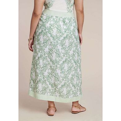 ELOQUII Women's Plus Size Midi Wrap Skirt