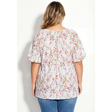 Woman Within Plus Size Blouson Peasant Tunic