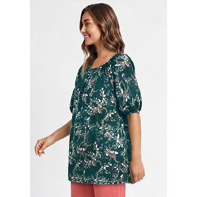 Woman Within Plus Size Blouson Peasant Tunic