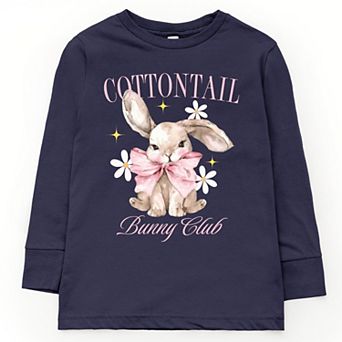 The Juniper Shop Coquette Cottontail Bunny Club Youth Long Sleeve Tee