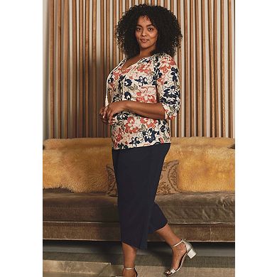 Avenue Women's Plus Size Gauze Pesant Tunic