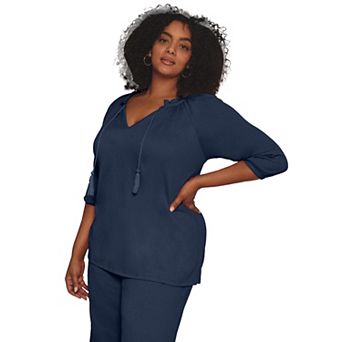 Avenue Women's Plus Size Gauze Pesant Tunic