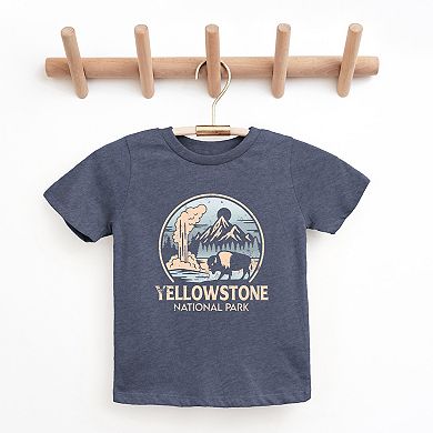 Yellowstone National Park Two-Toned Circle - Youth Short Sleeve Graphic T-Shirt