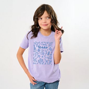 Texas Sketched Collage - Youth Short Sleeve Graphic T-Shirt