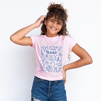 Texas Sketched Collage - Youth Short Sleeve Graphic T-Shirt