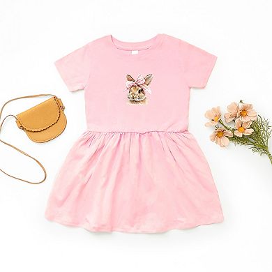 Watercolor Coquette Bunny - Toddler Graphic Dress