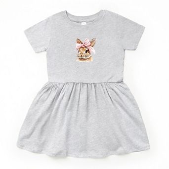 Watercolor Coquette Bunny - Toddler Graphic Dress