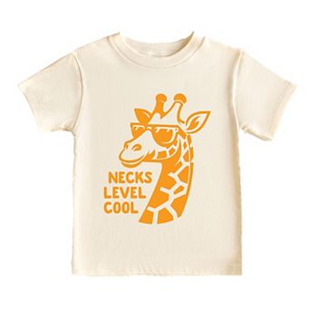 Necks Level Cool Giraffe - Toddler Short Sleeve Graphic T-Shirt